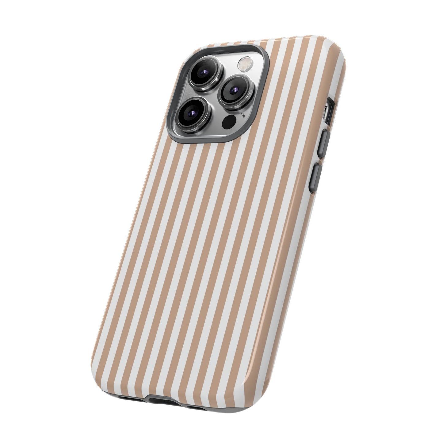 Tan & White Stripe iPhone Case
