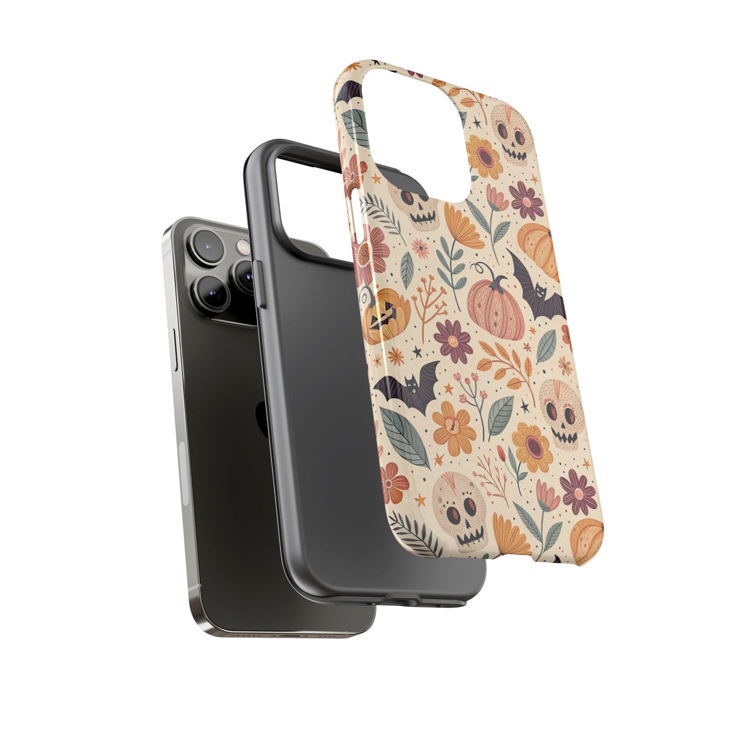 Halloween Skulls & Pumpkins Floral iPhone Case