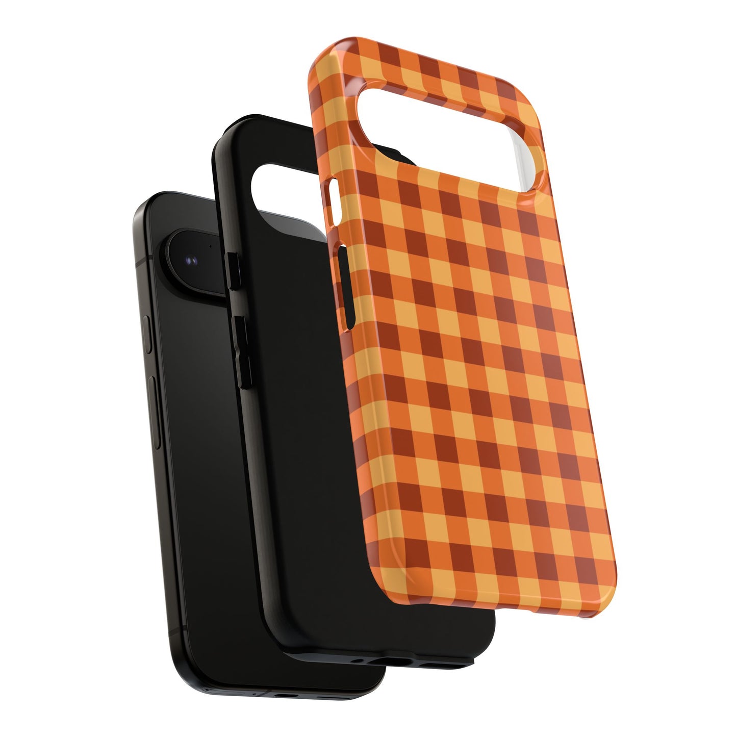 Orange Gingham Checkered Google Pixel Case