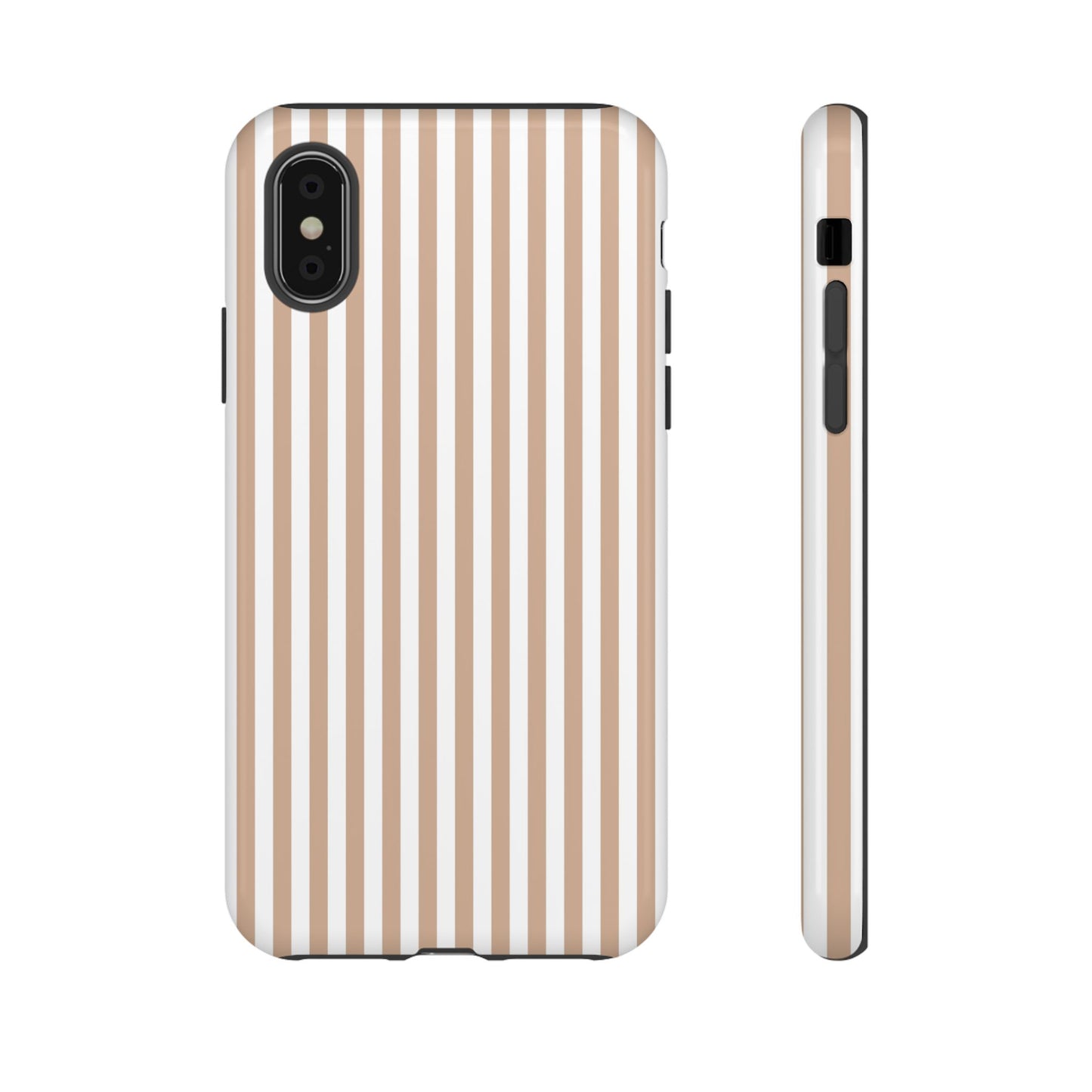 Tan & White Stripe iPhone Case