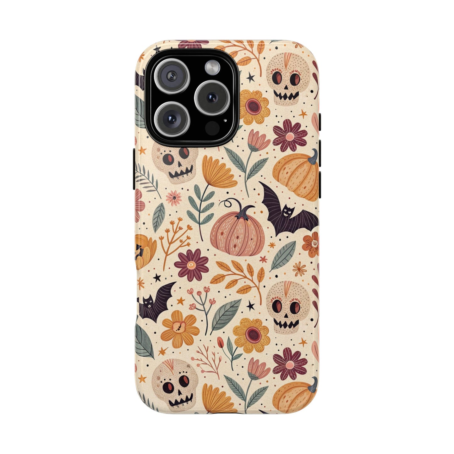 Halloween Skulls & Pumpkins Floral iPhone Case