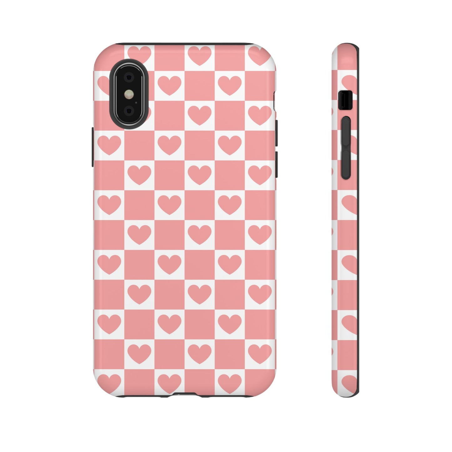 Pink Heart Checkerboard iPhone Case
