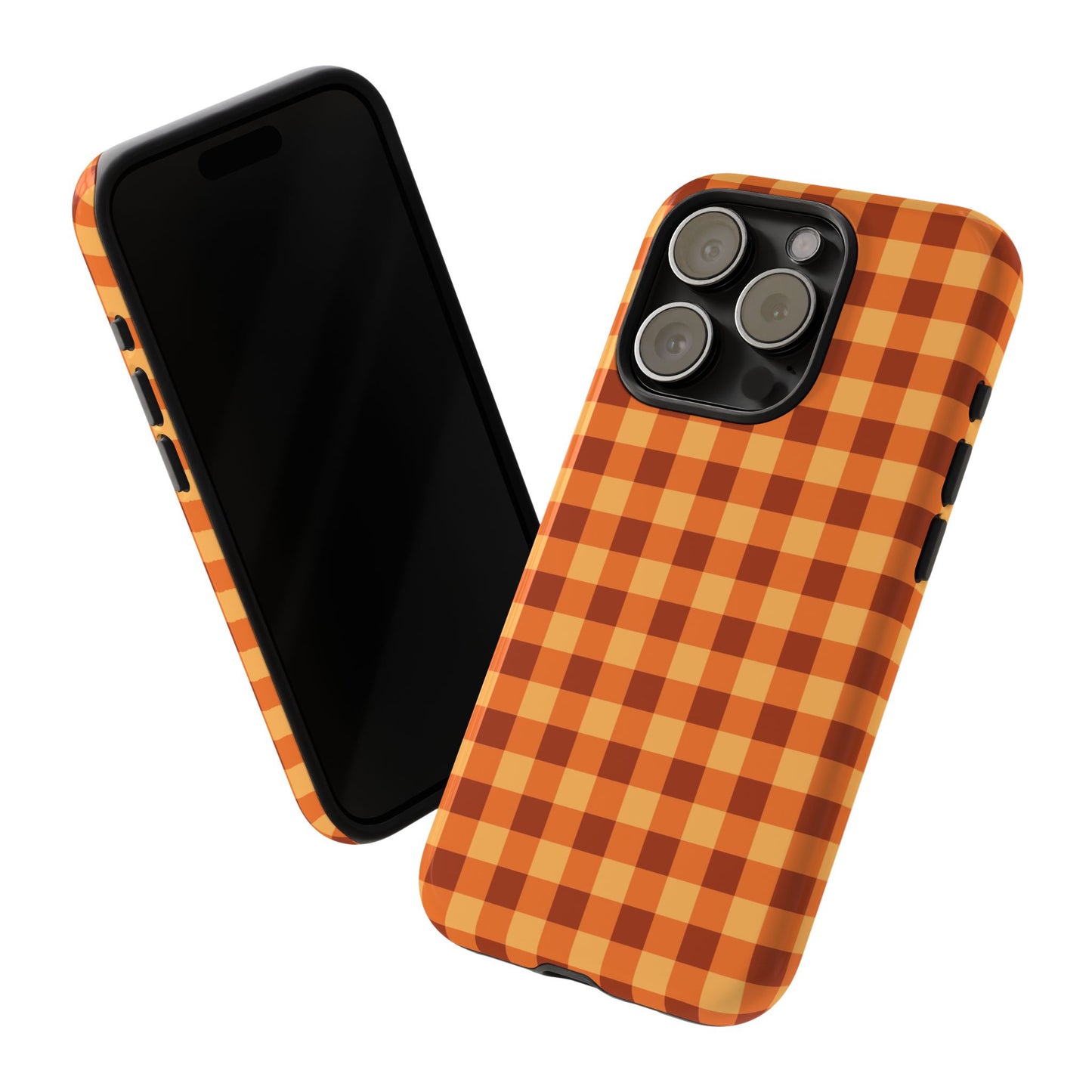 Orange Gingham Checkered iPhone Case