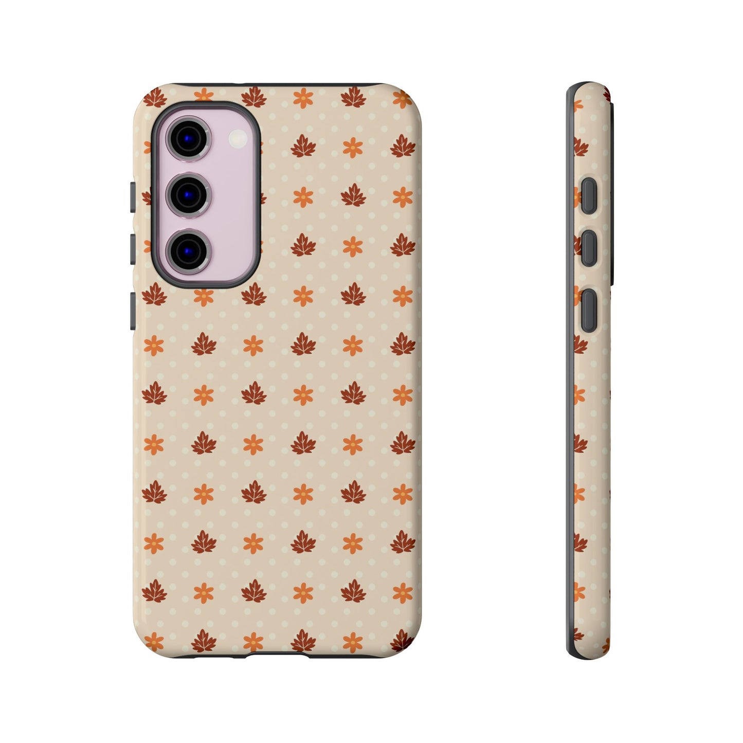 Beige Fall Floral Polka Dot Samsung Case