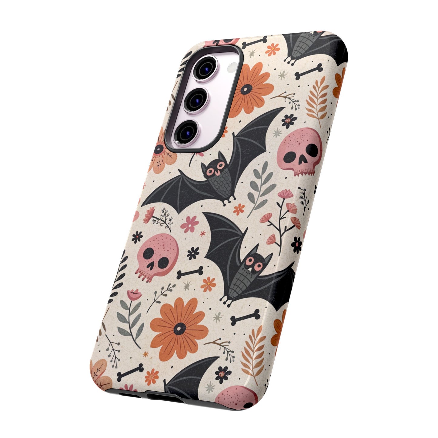Floral Bats & Skulls Halloween Samsung Case