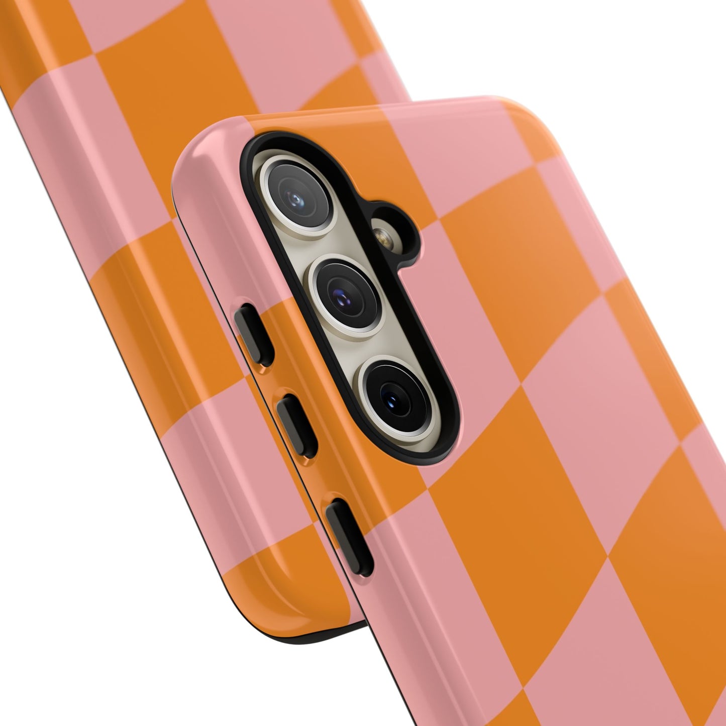 Pink & Orange Wavy Checker Samsung Case