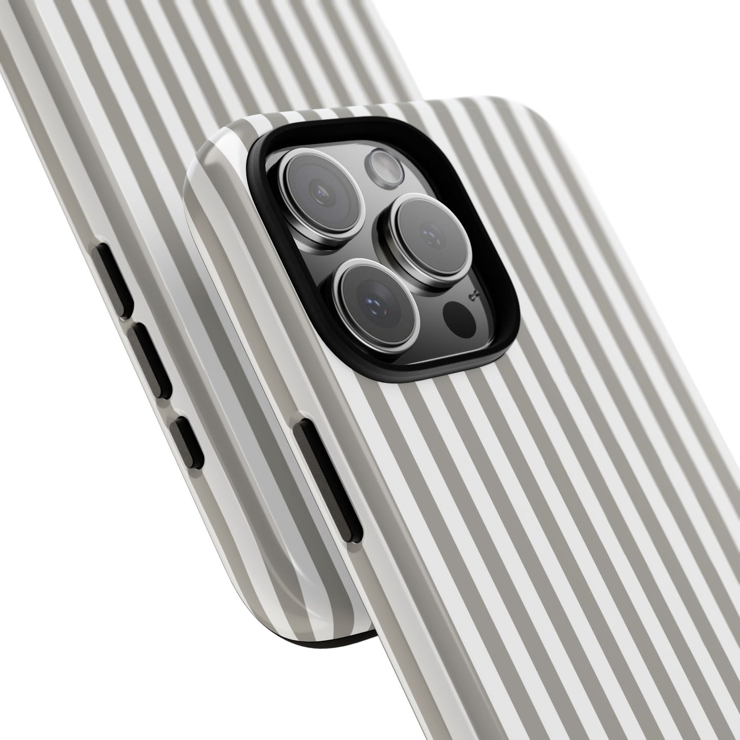 Gray & White Stripe iPhone Case