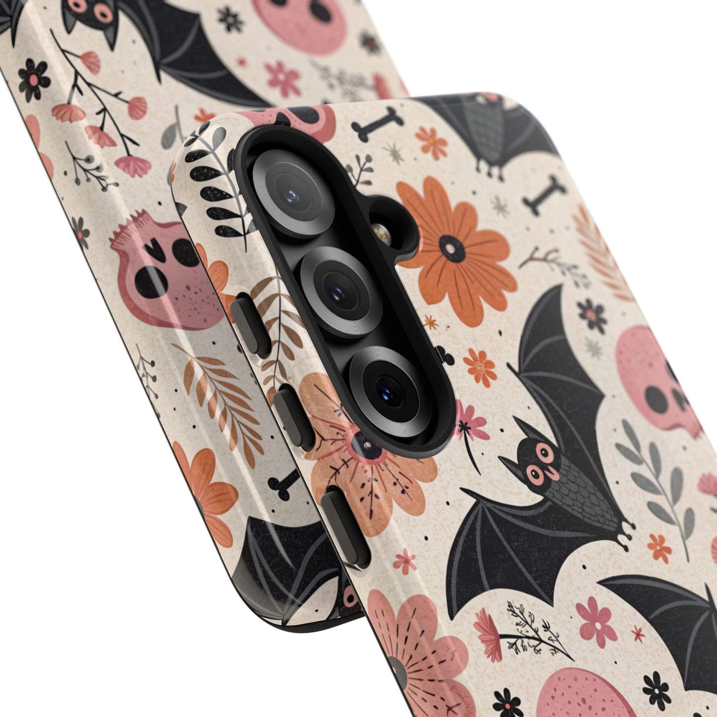 Floral Bats & Skulls Halloween Samsung Case