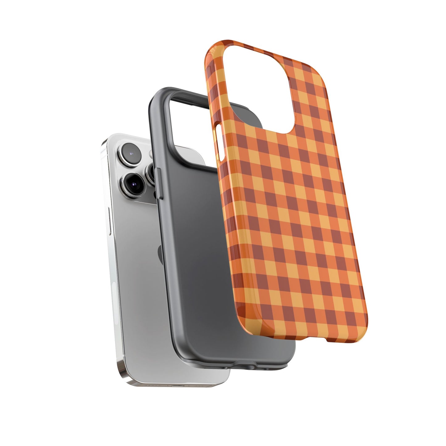 Orange Gingham Checkered iPhone Case
