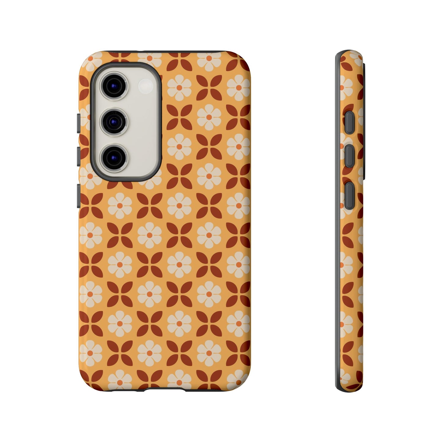 Retro Orange Flower Power Samsung Case
