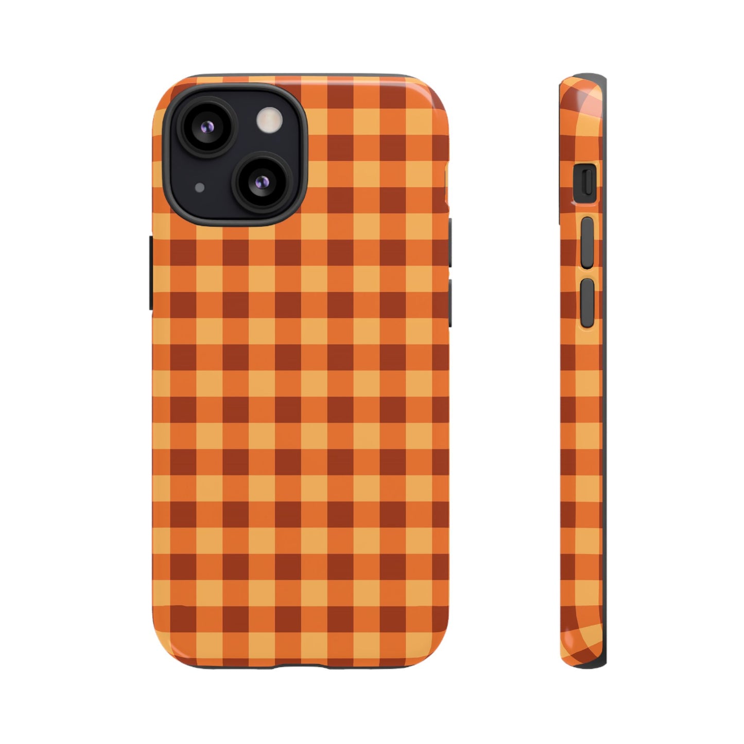 Orange Gingham Checkered iPhone Case