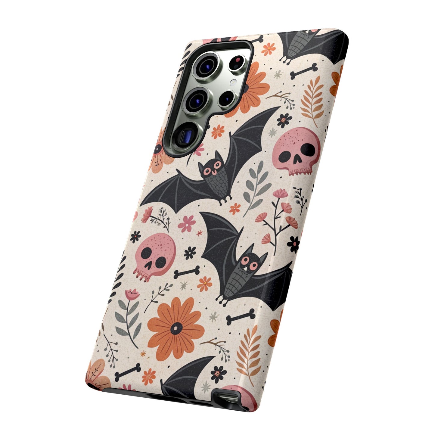 Floral Bats & Skulls Halloween Samsung Case