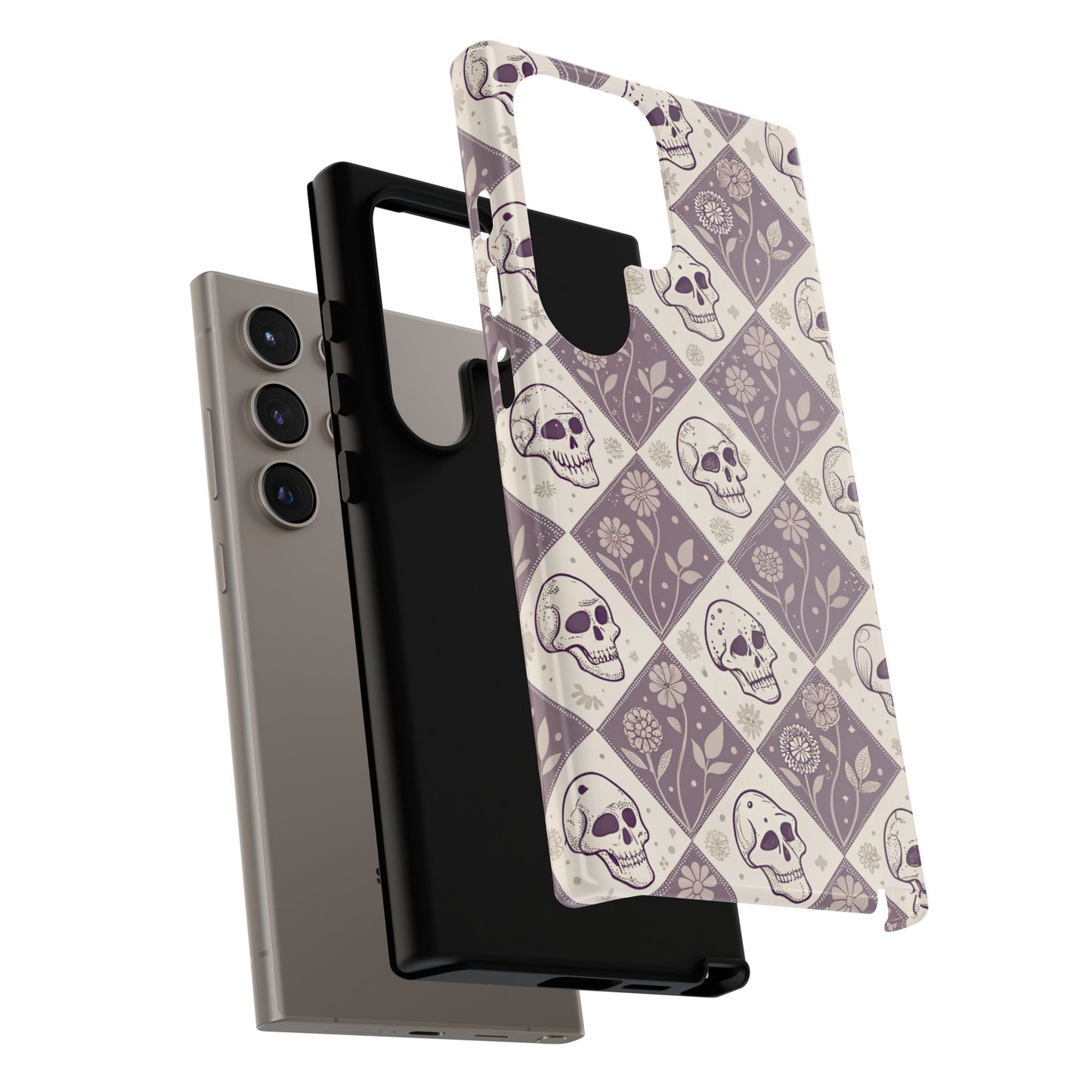 Vintage Skull & Floral Diamond Samsung Case