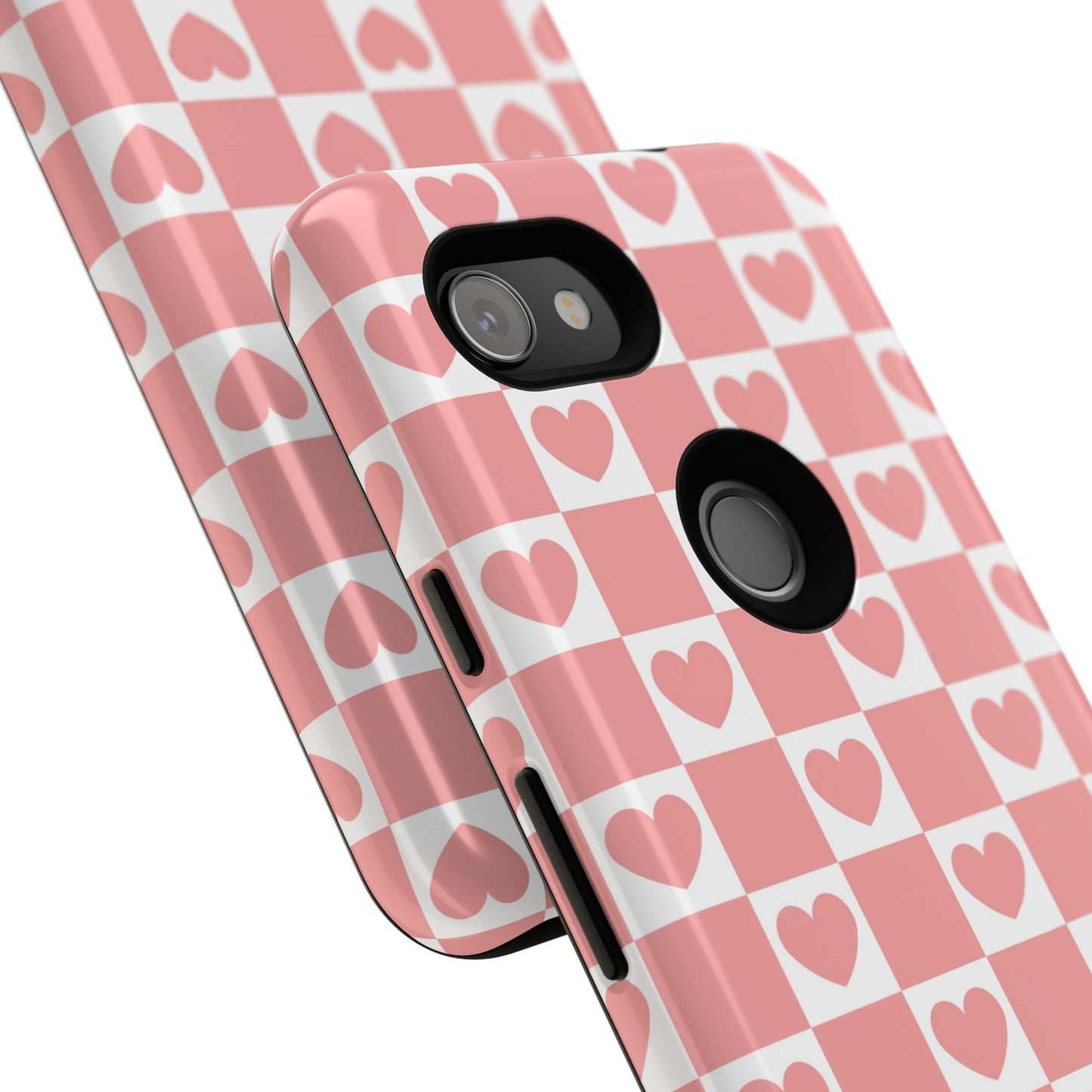 Pink Heart Checkerboard Google Pixel Case