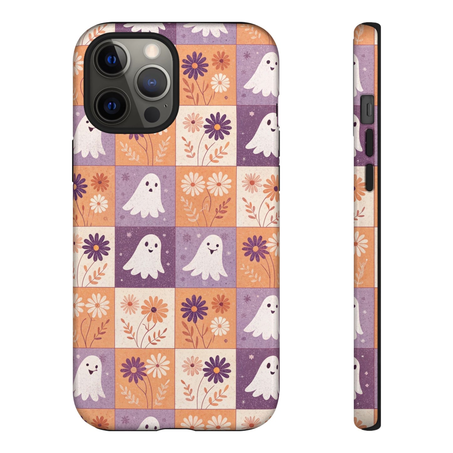Ghost Floral Checkerboard iPhone Case