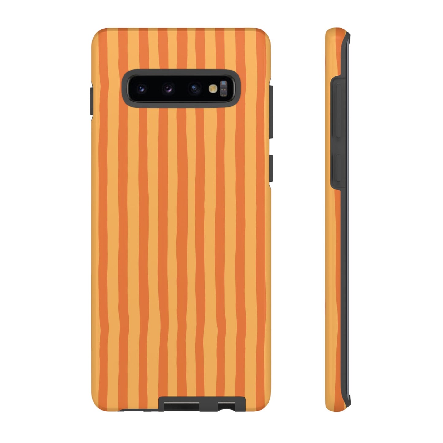 Orange Wavy Stripe Samsung Case