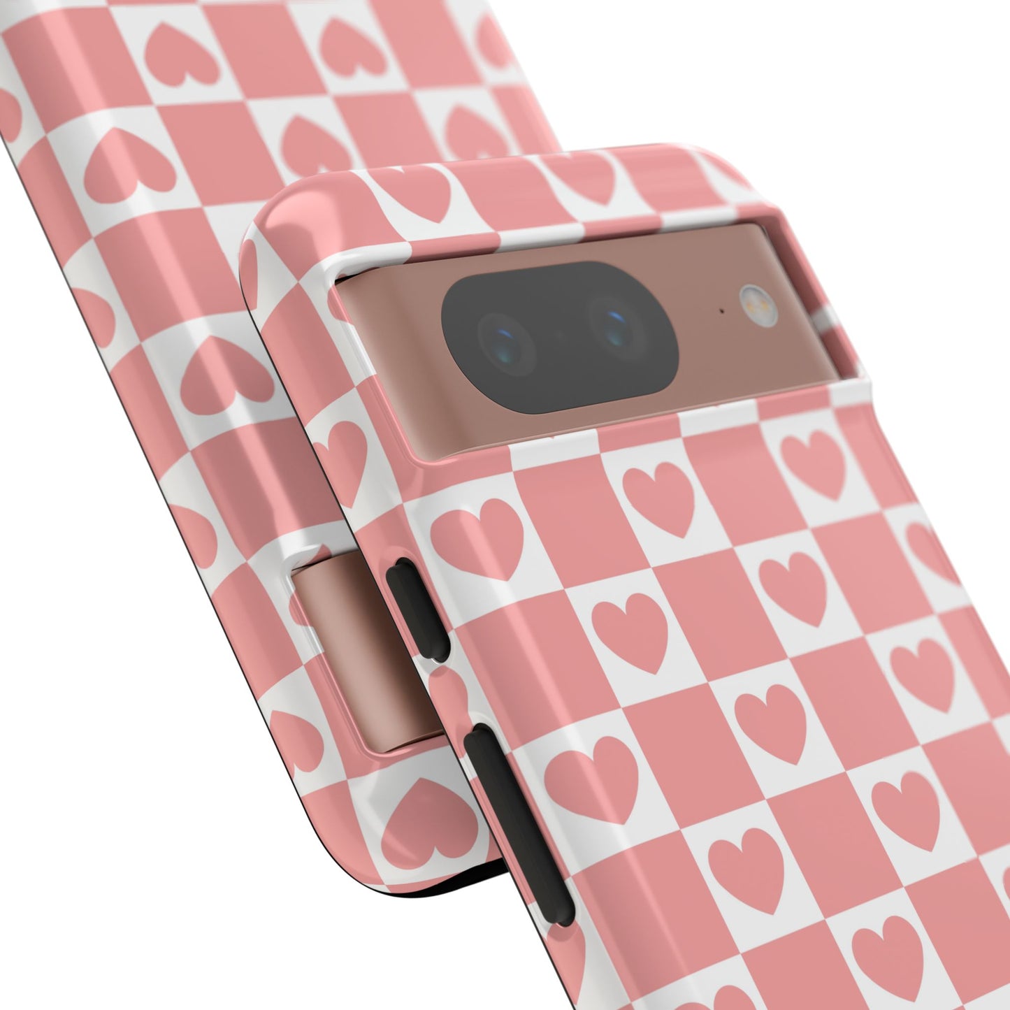 Pink Heart Checkerboard Google Pixel Case