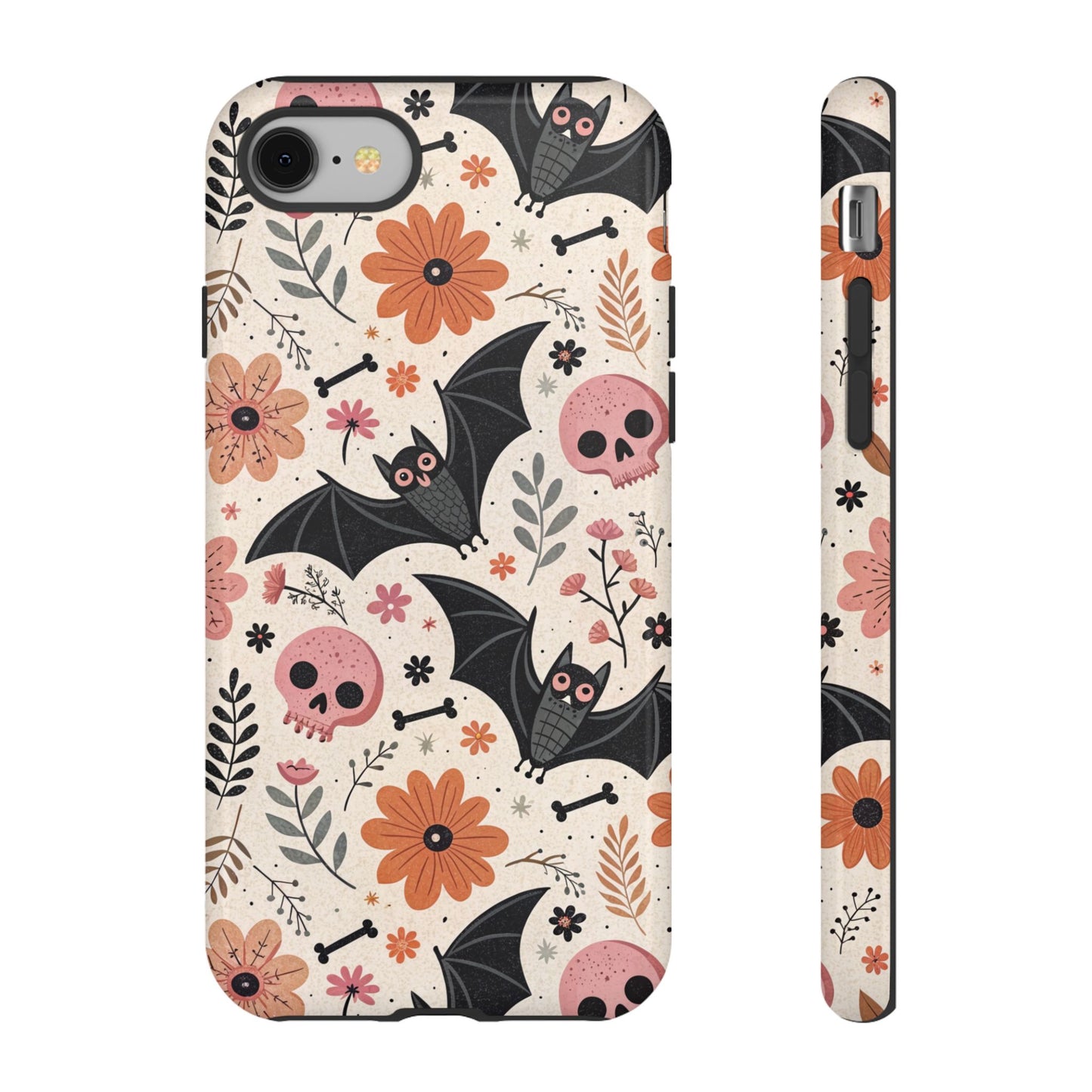 Floral Bats & Skulls Halloween iPhone Case