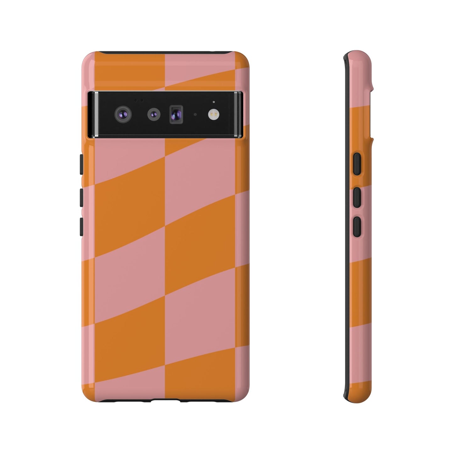 Pink & Orange Wavy Checker Google Pixel Case