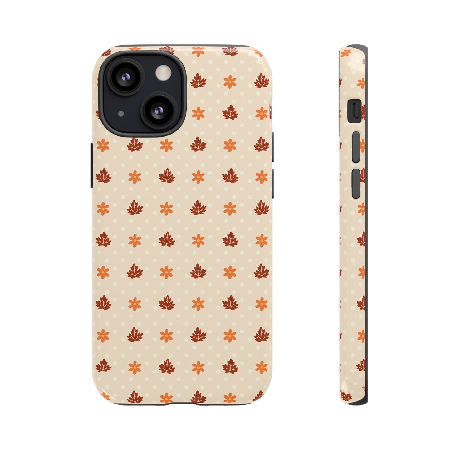 Beige Fall Floral Polka Dot iPhone Case