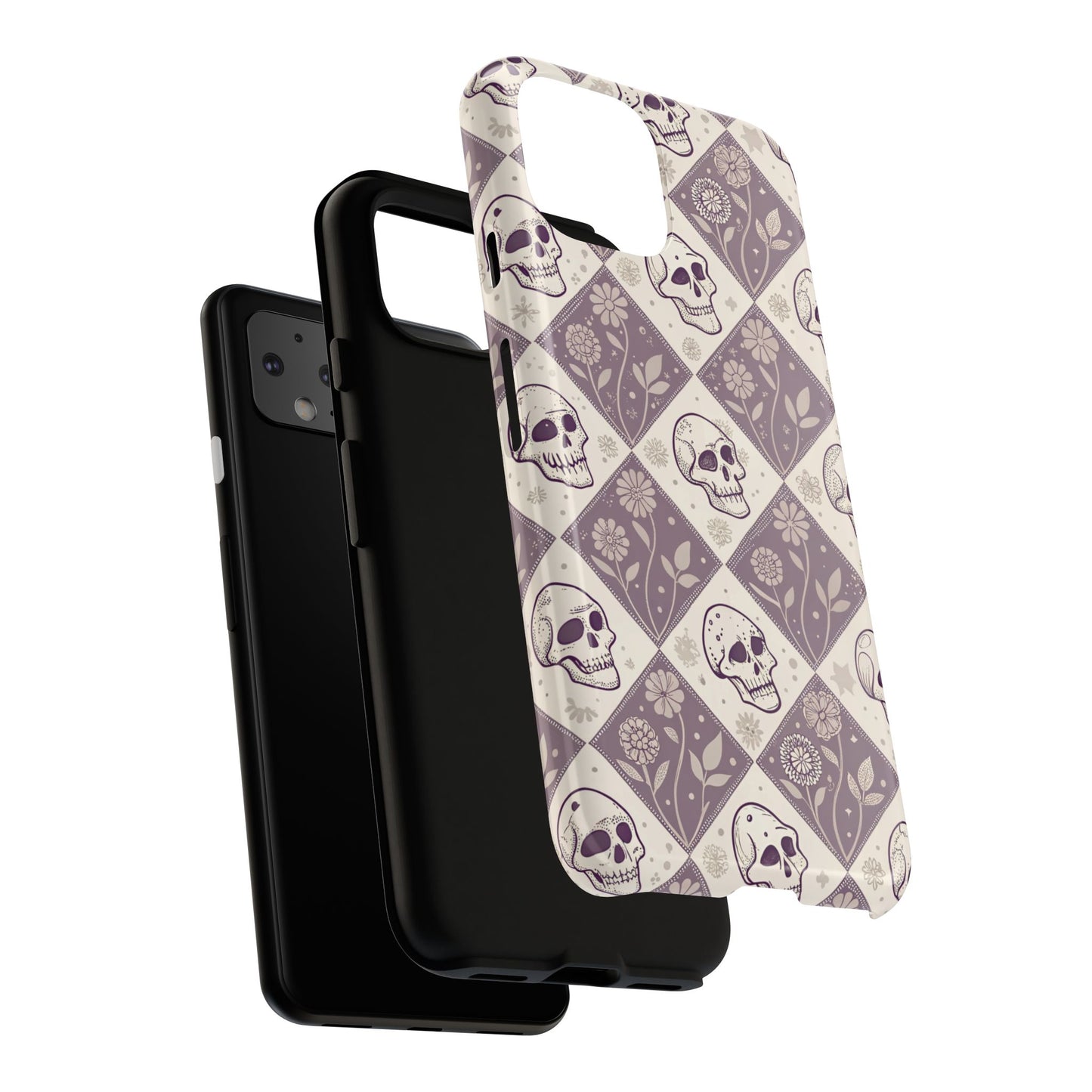 Vintage Skull & Floral Diamond Google Pixel Case