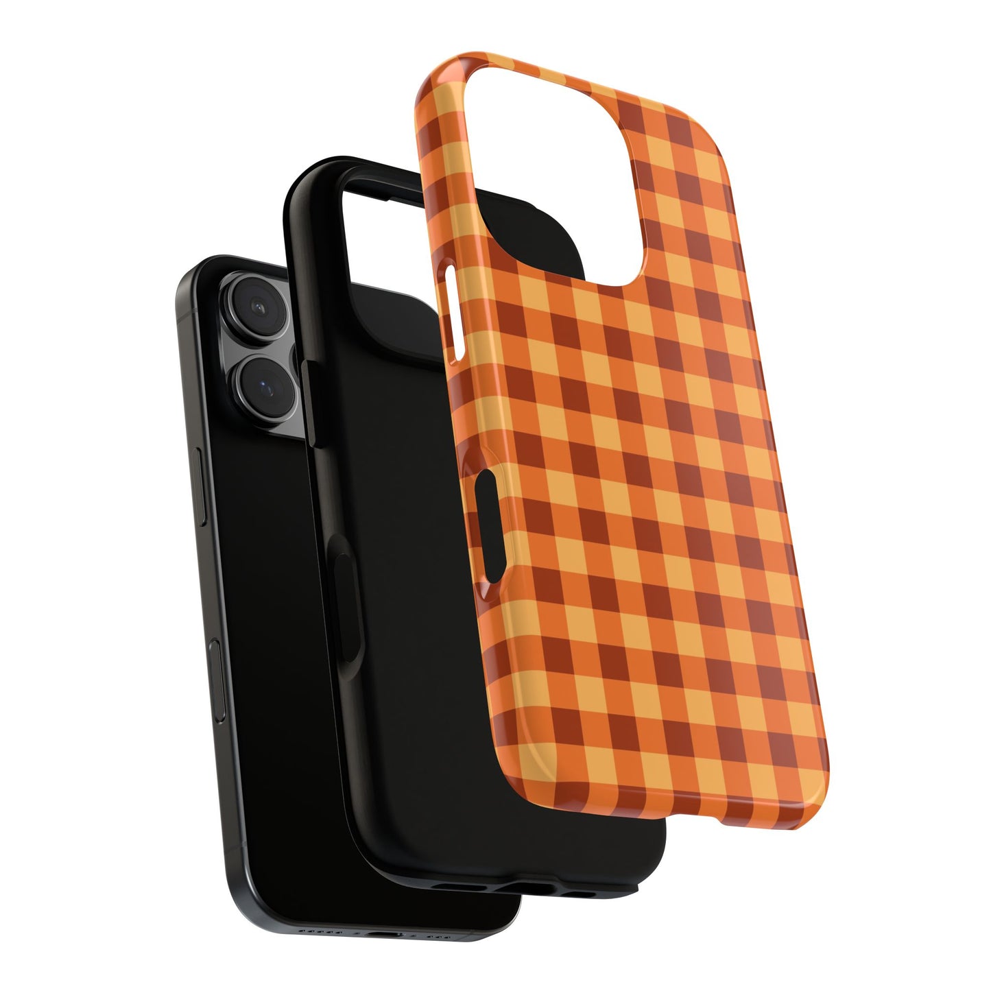 Orange Gingham Checkered iPhone Case