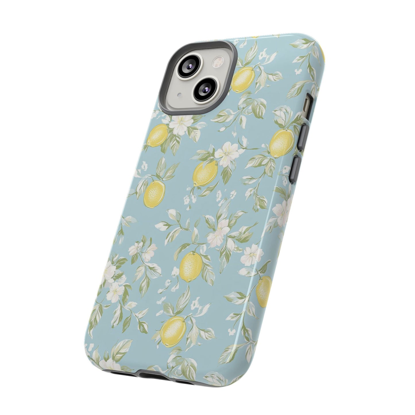Lemon Blossom Blue iPhone Case