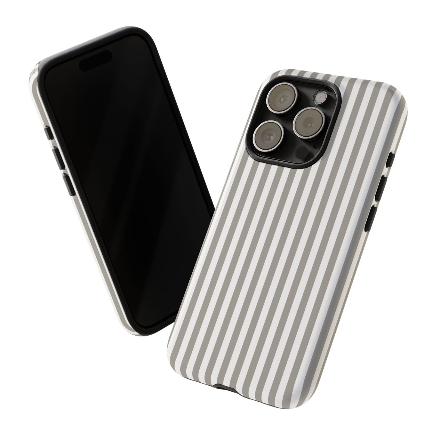 Gray & White Stripe iPhone Case