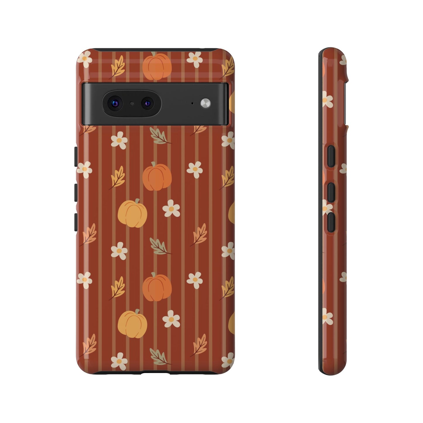 Pumpkin Spice Floral Stripe Google Pixel Case