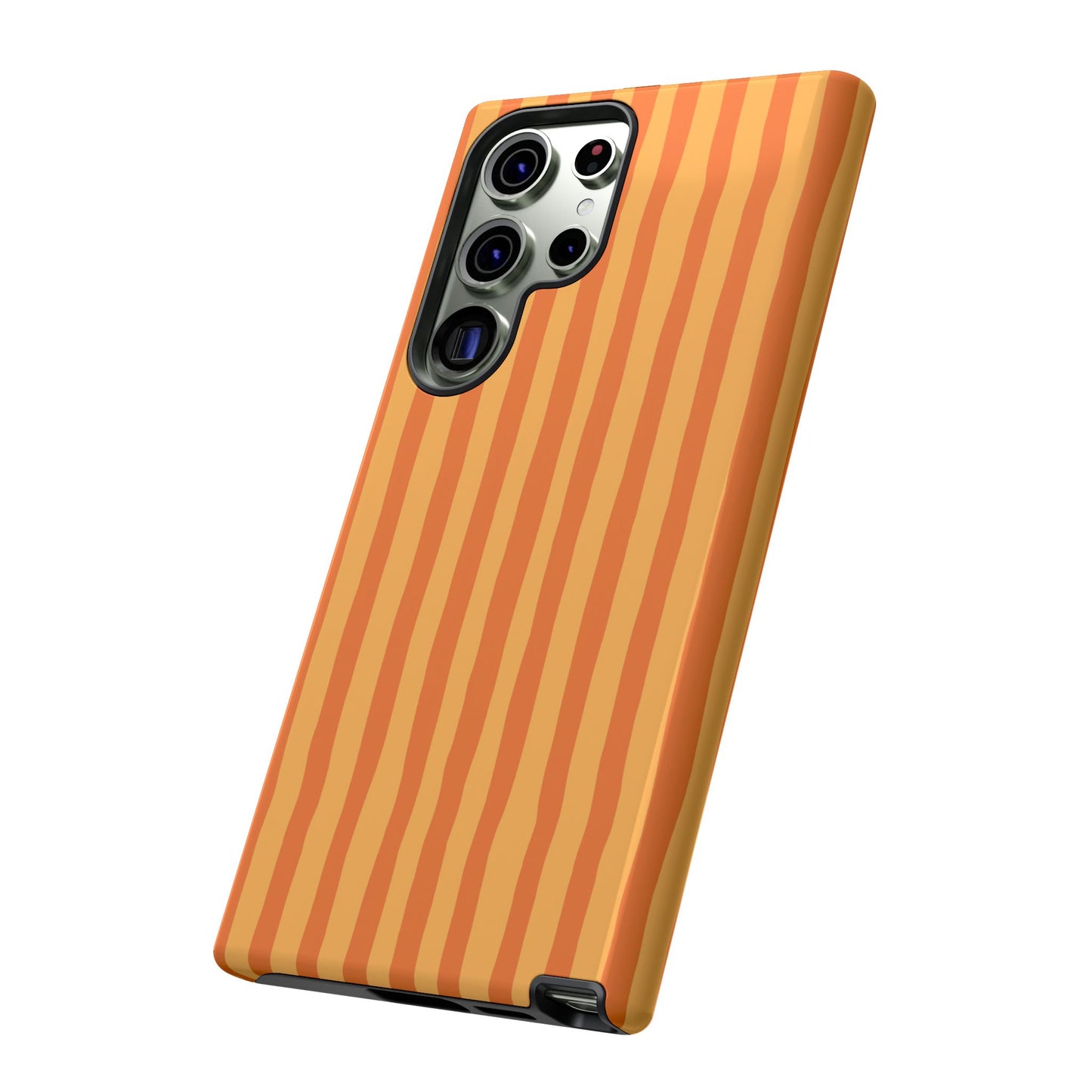 Orange Wavy Stripe Samsung Case