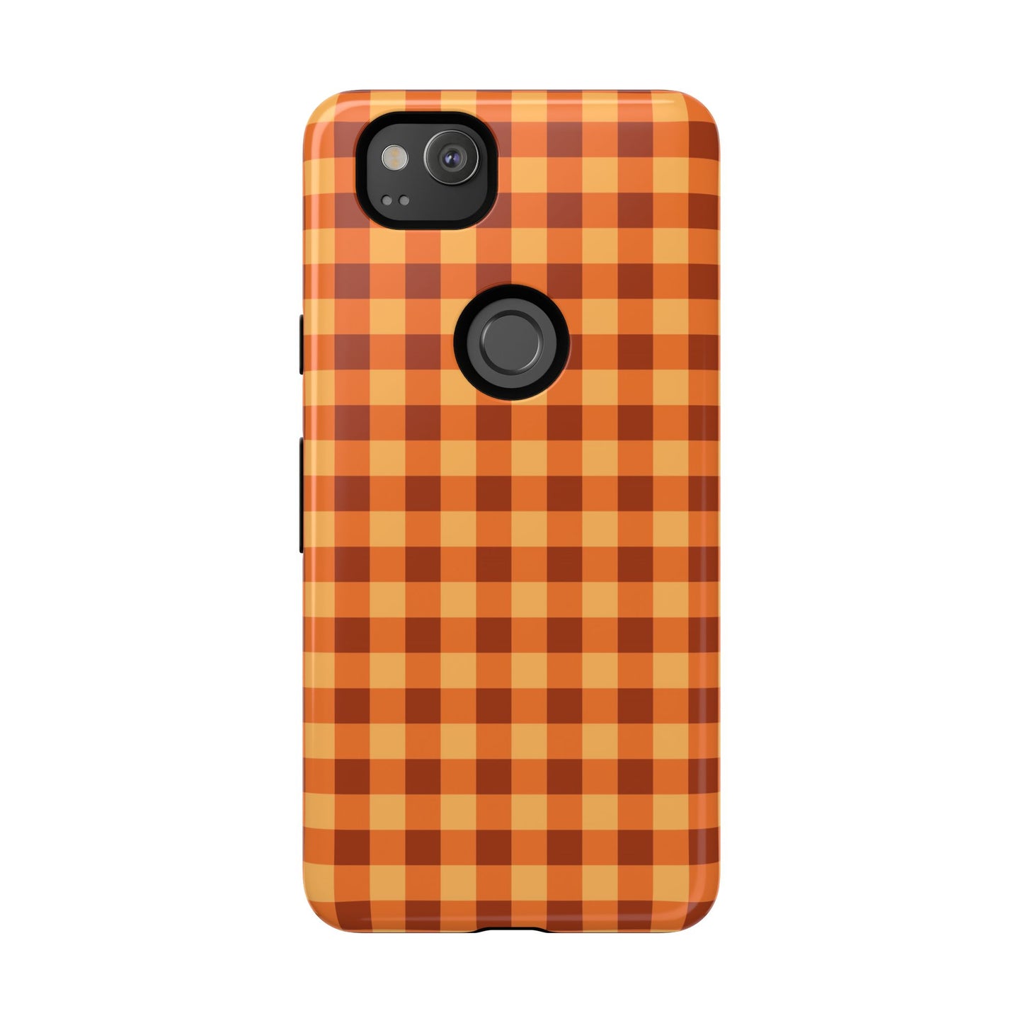 Orange Gingham Checkered Google Pixel Case