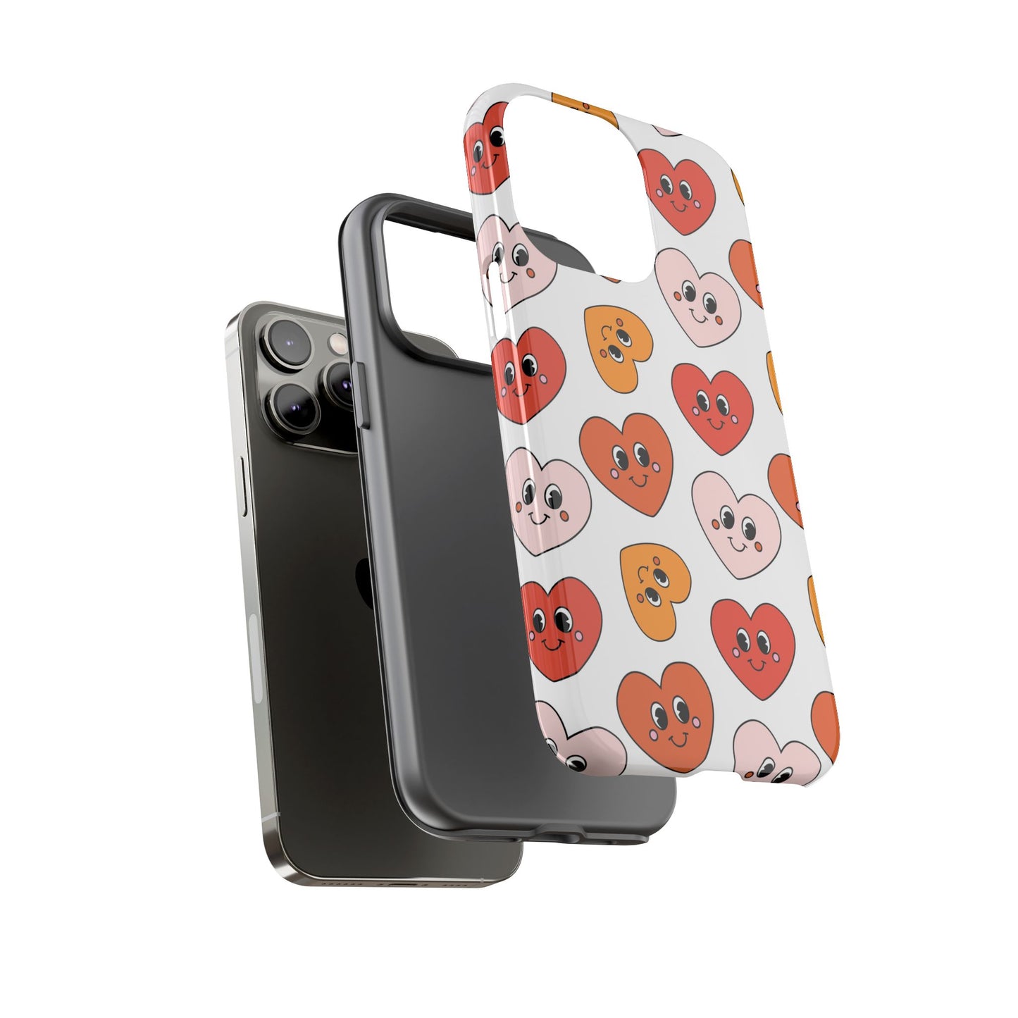 Smiley Heart Faces iPhone Case