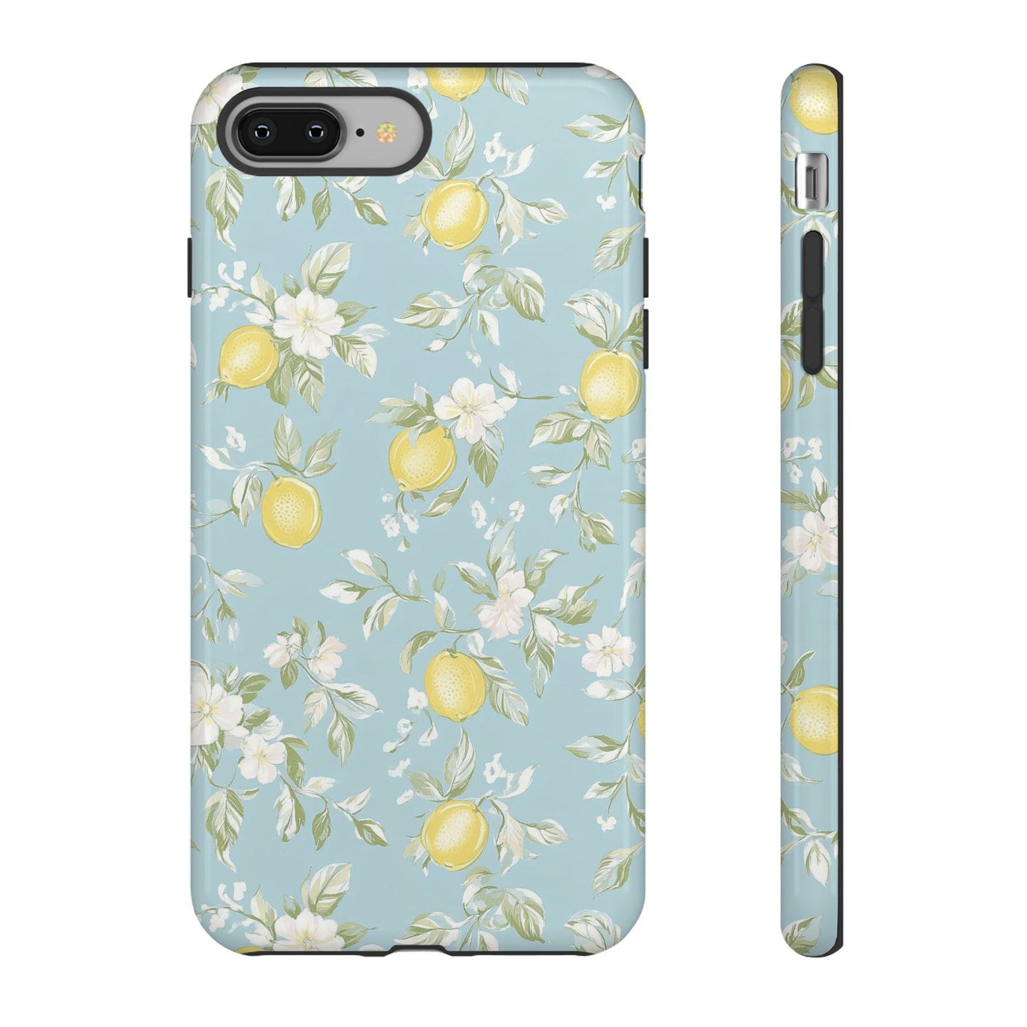 Lemon Blossom Blue iPhone Case