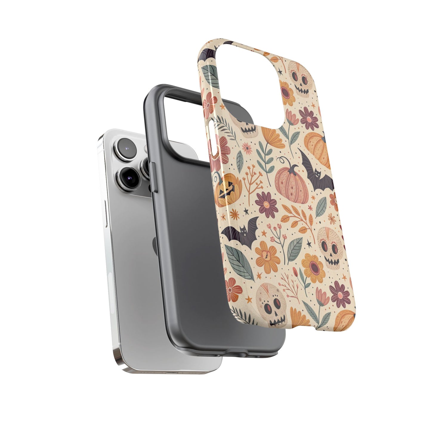 Halloween Skulls & Pumpkins Floral iPhone Case