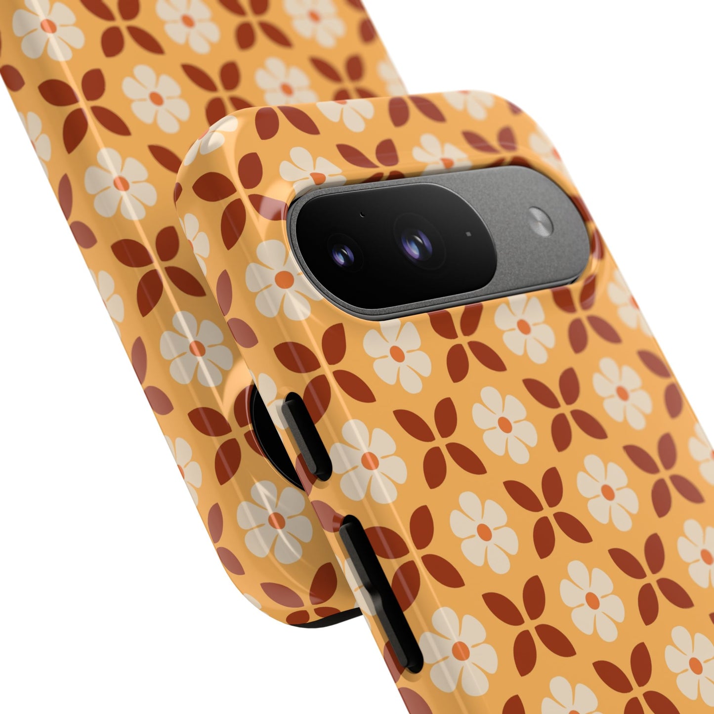 Retro Orange Flower Power Google Pixel Case