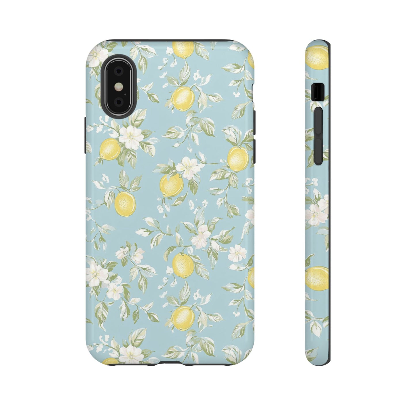 Lemon Blossom Blue iPhone Case