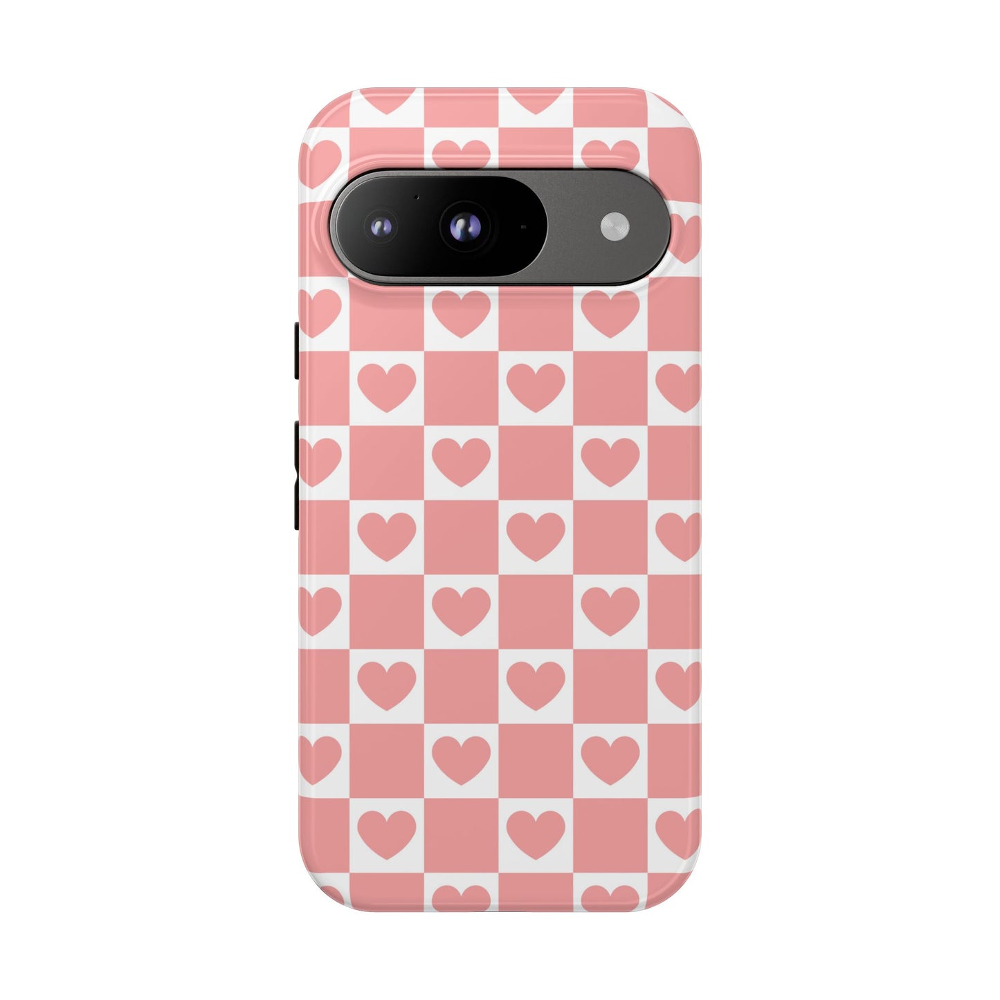 Pink Heart Checkerboard Google Pixel Case
