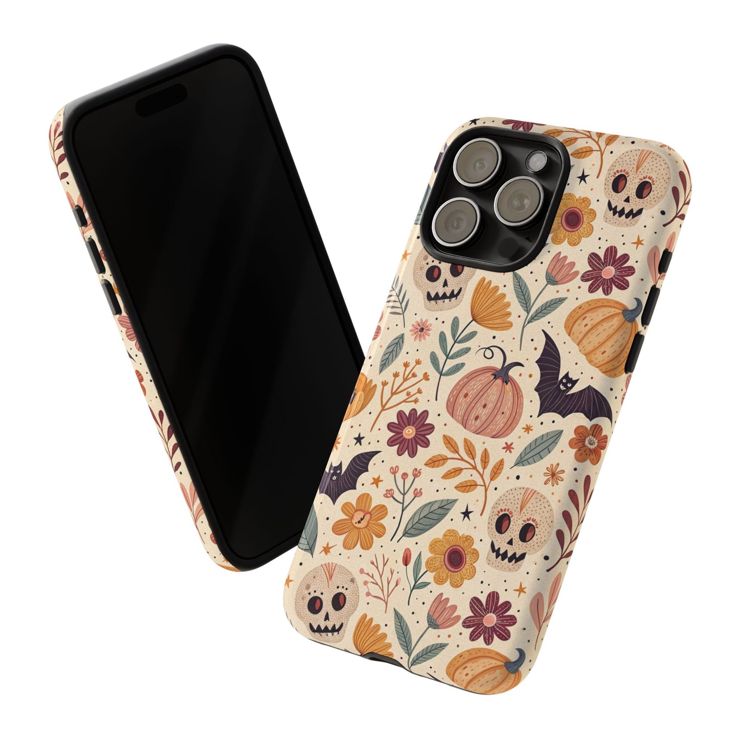 Halloween Skulls & Pumpkins Floral iPhone Case