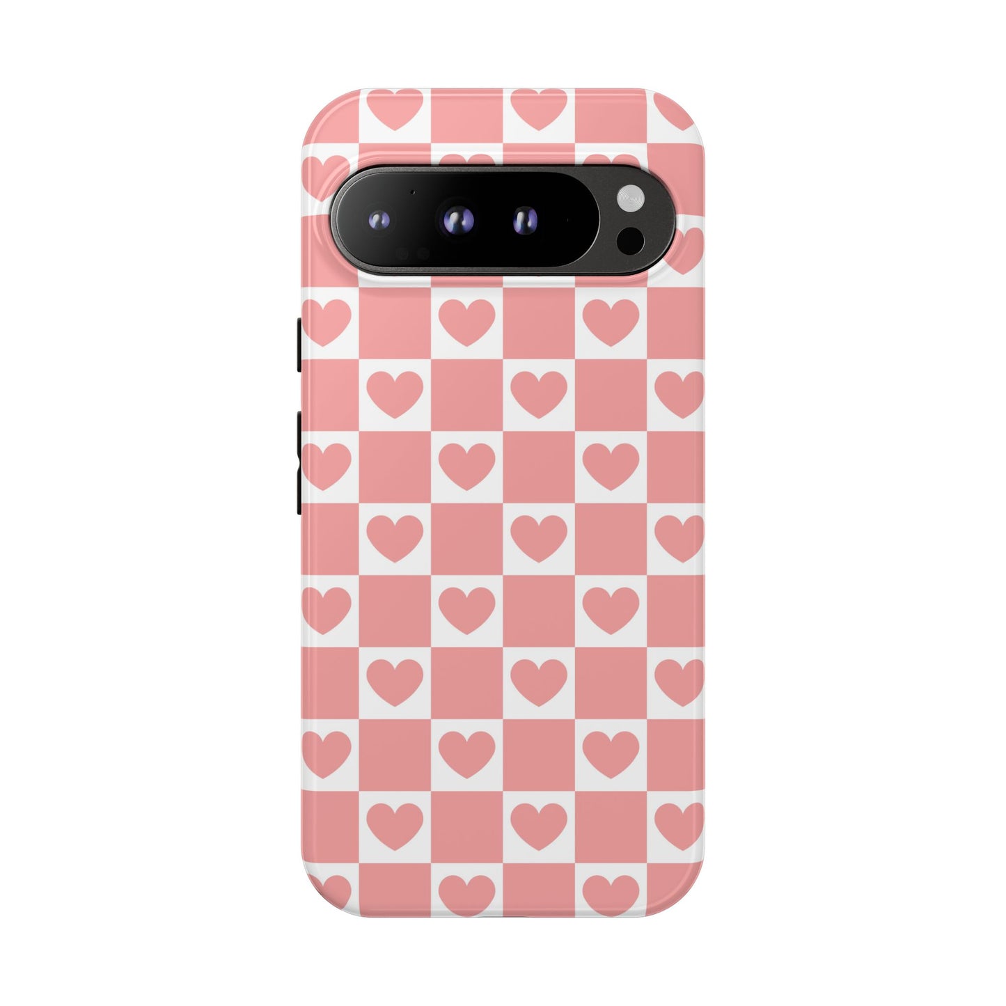 Pink Heart Checkerboard Google Pixel Case