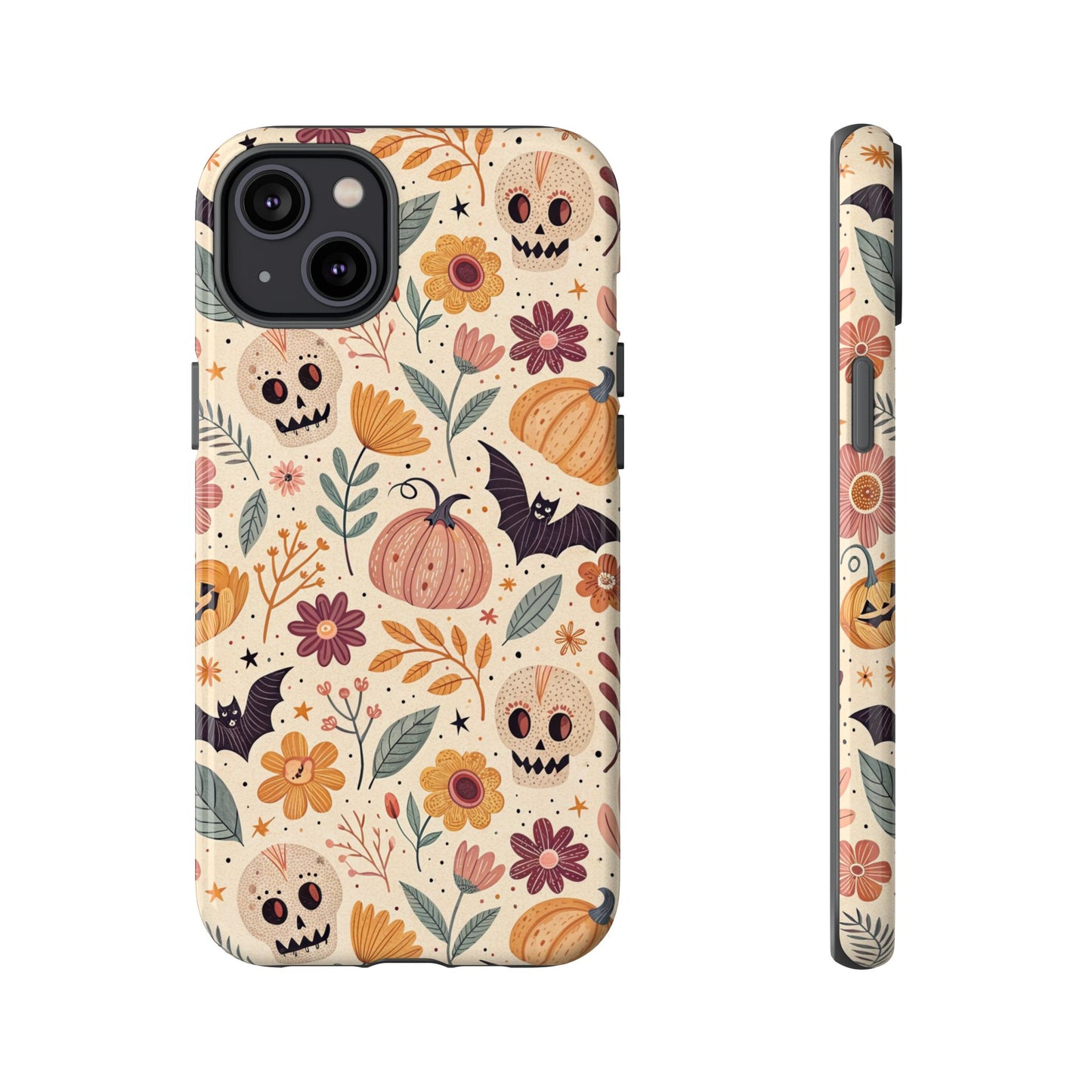 Halloween Skulls & Pumpkins Floral iPhone Case