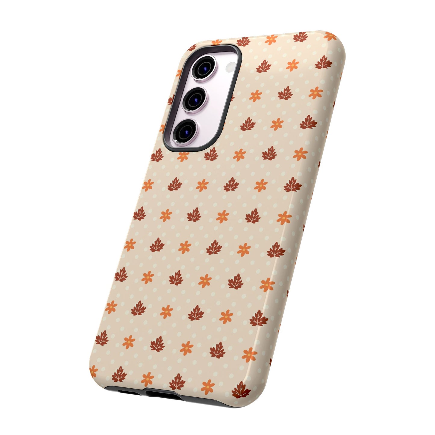 Beige Fall Floral Polka Dot Samsung Case