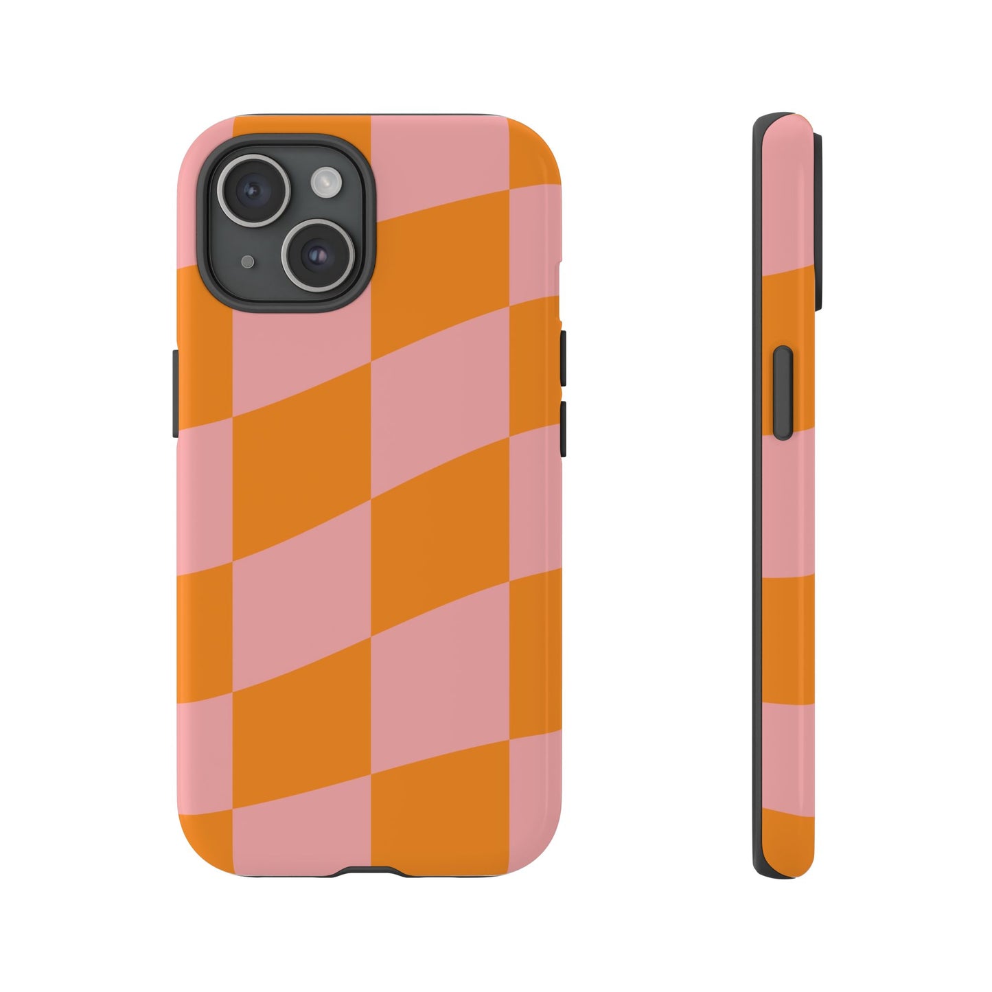 Pink & Orange Wavy Checker iPhone Case