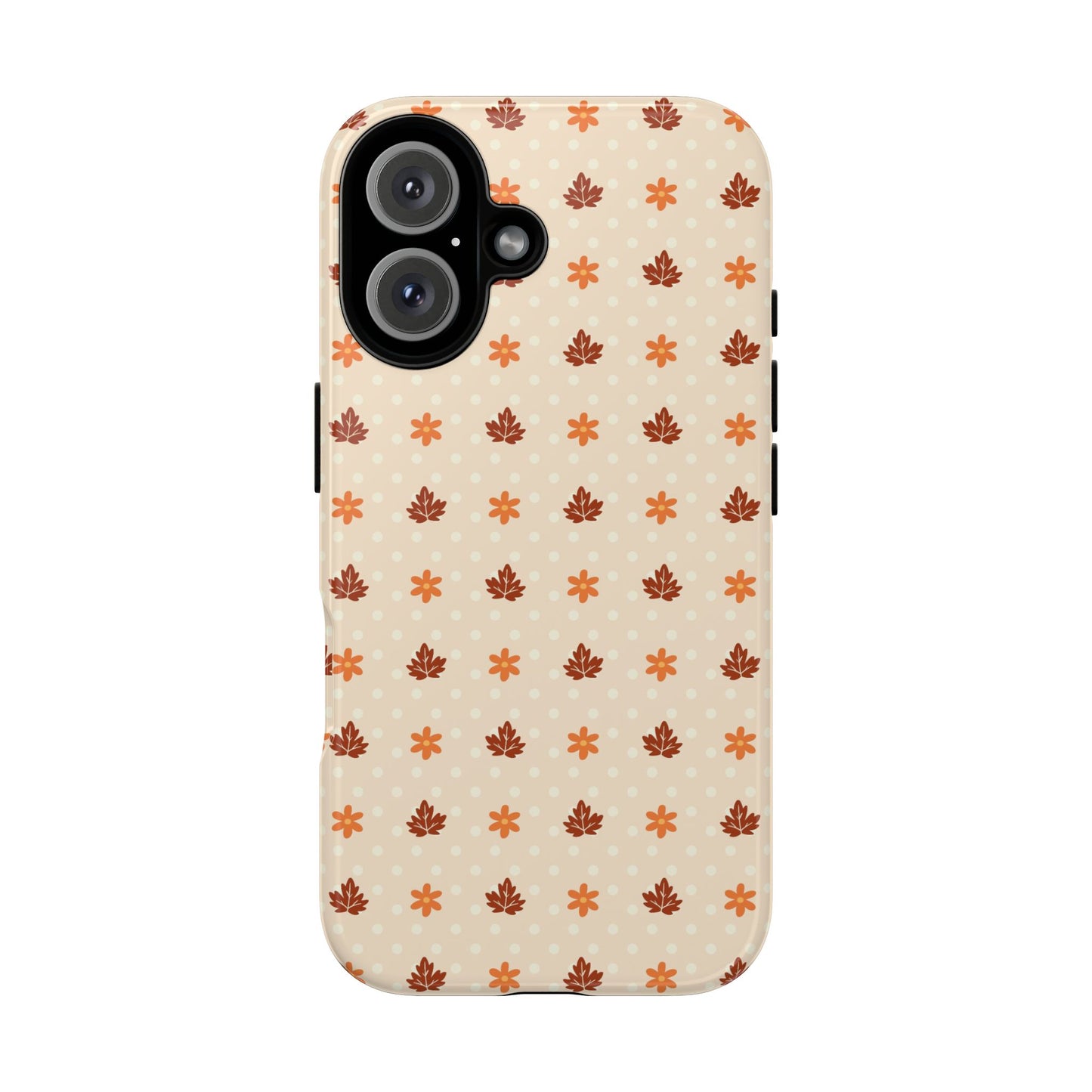 Beige Fall Floral Polka Dot iPhone Case