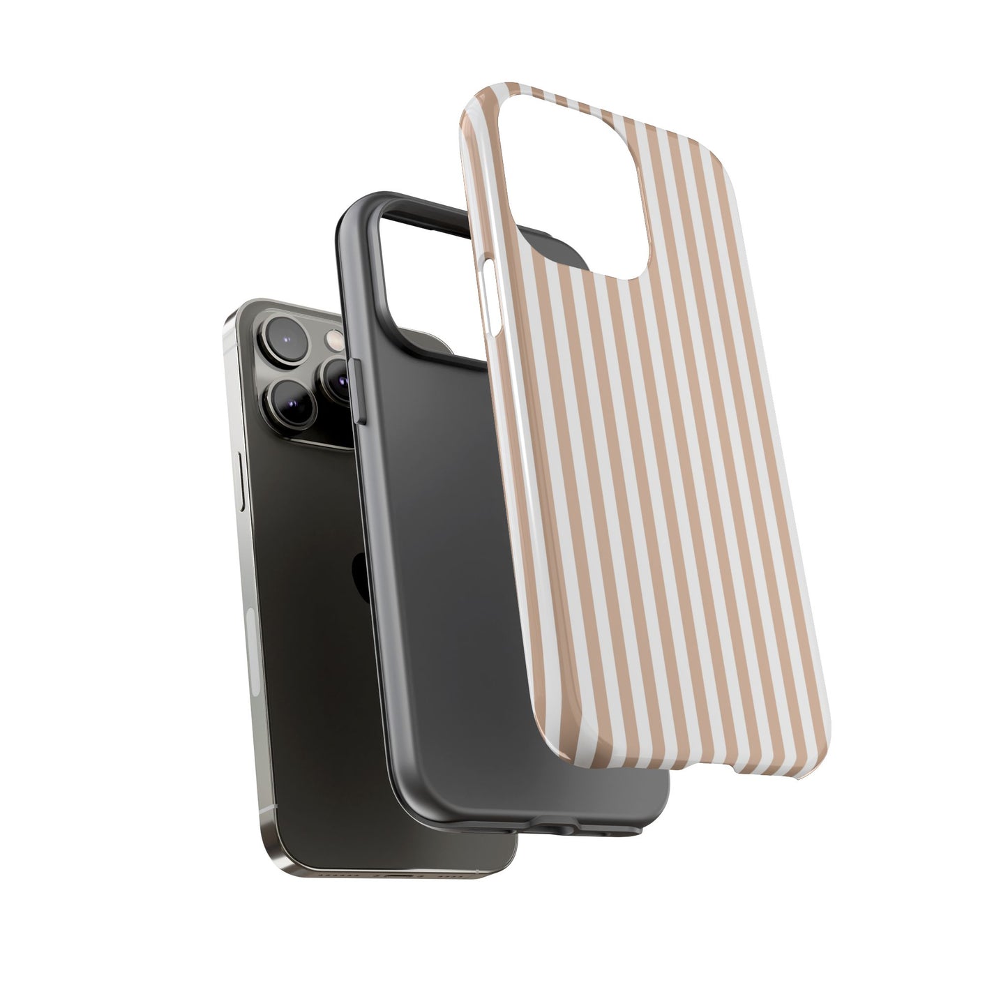 Tan & White Stripe iPhone Case