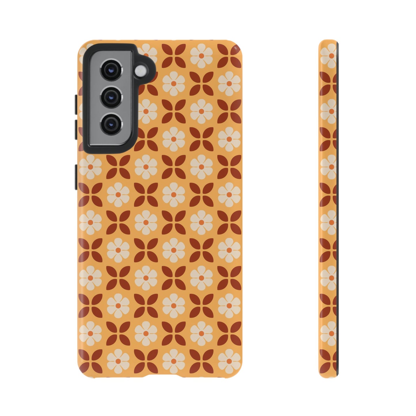 Retro Orange Flower Power Samsung Case