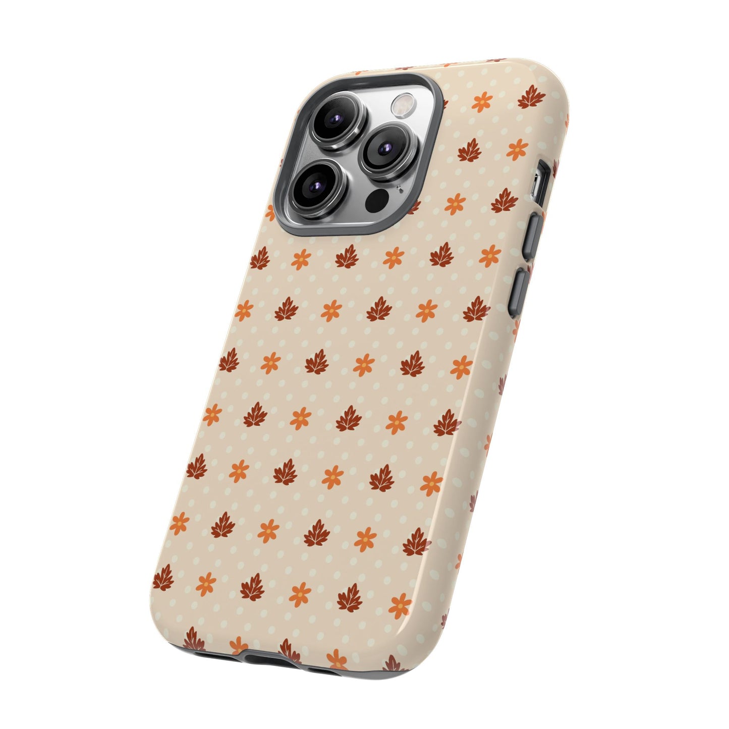 Beige Fall Floral Polka Dot iPhone Case
