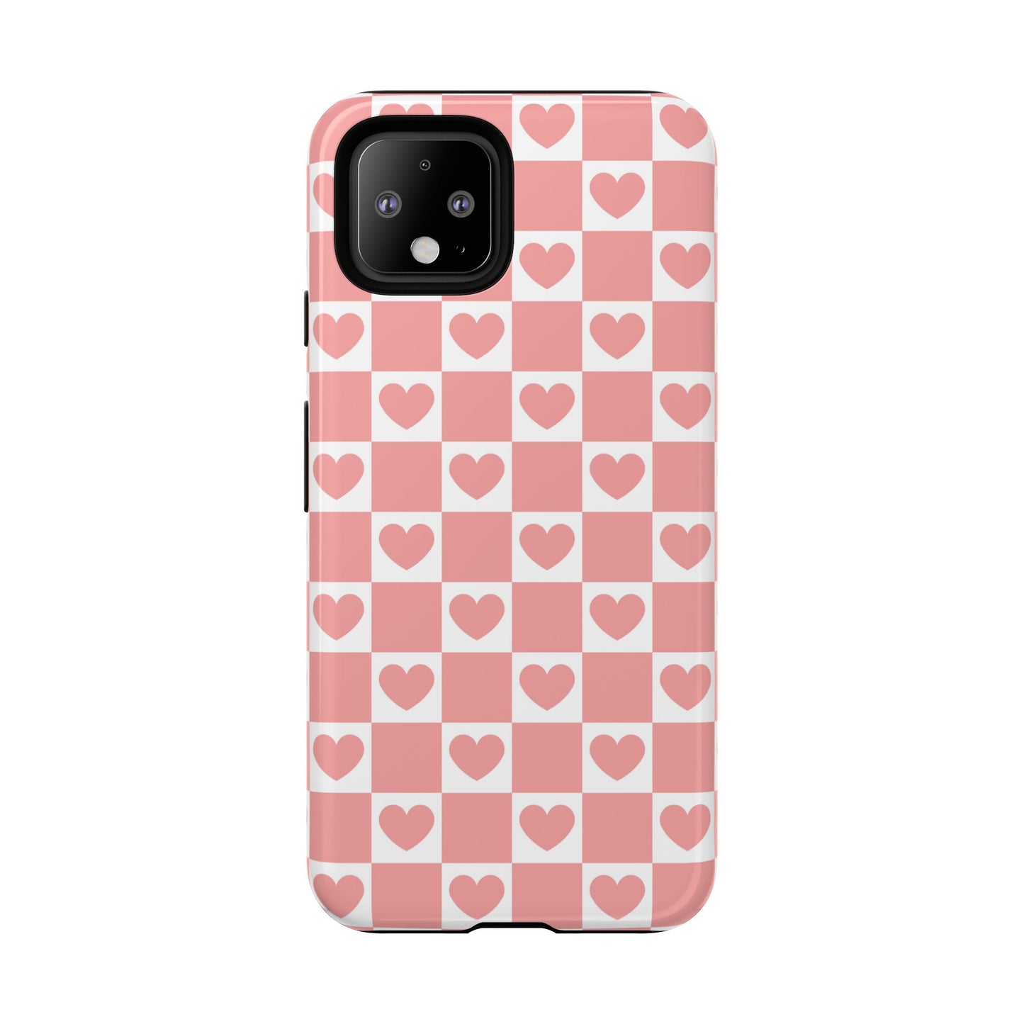 Pink Heart Checkerboard Google Pixel Case
