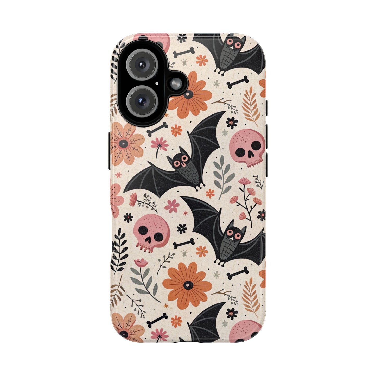 Floral Bats & Skulls Halloween iPhone Case