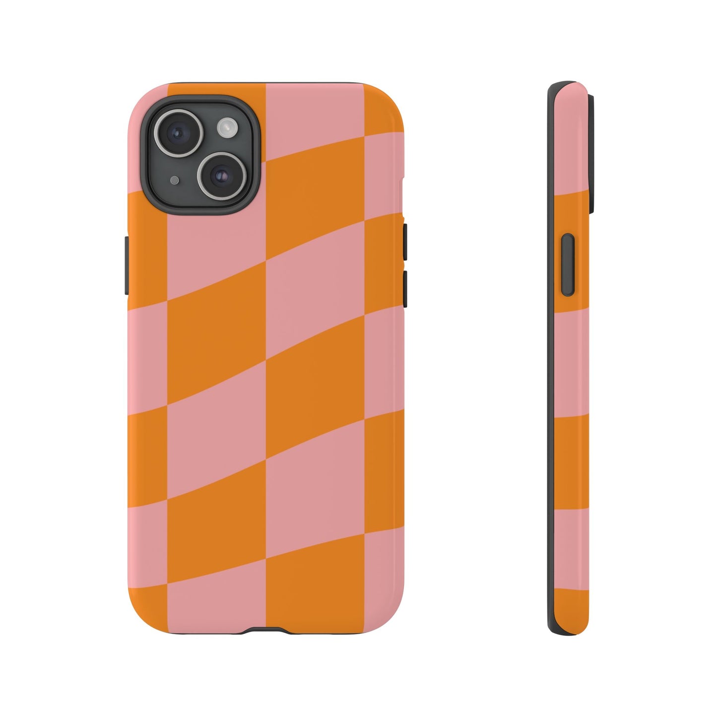 Pink & Orange Wavy Checker iPhone Case