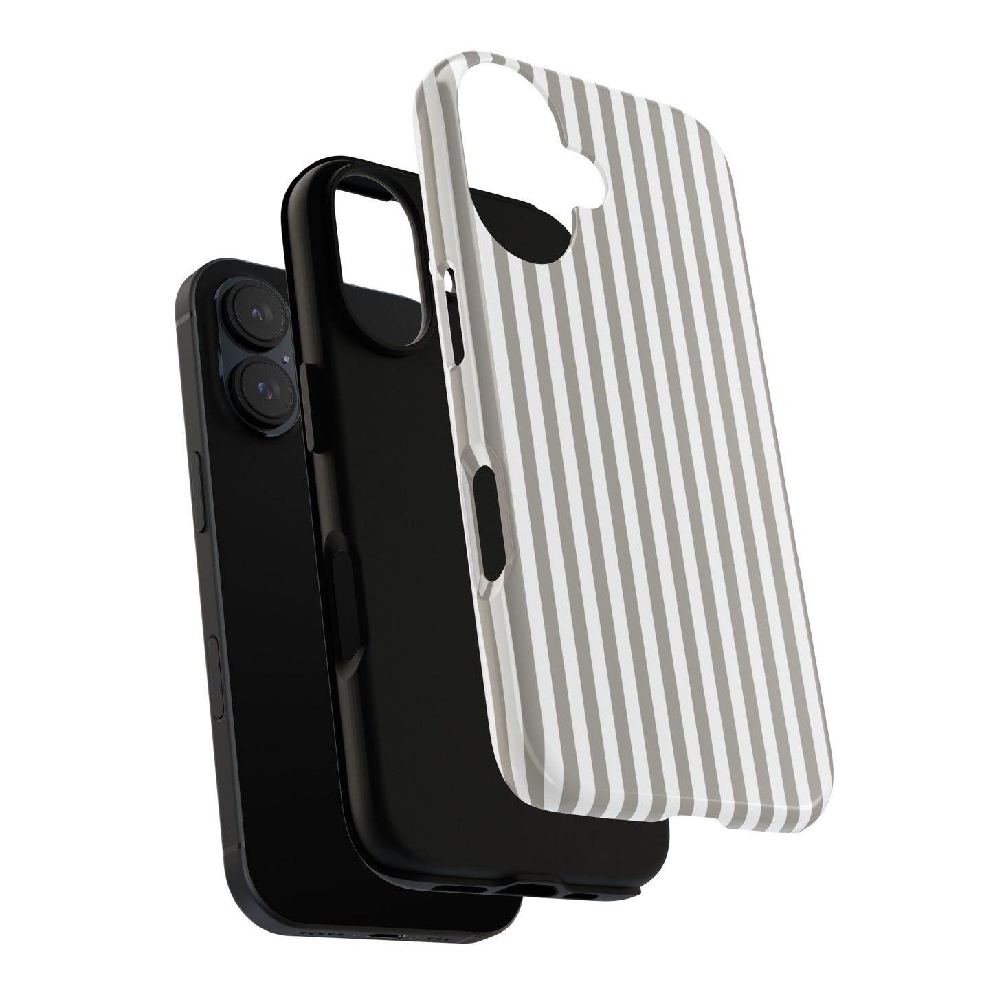 Gray & White Stripe iPhone Case